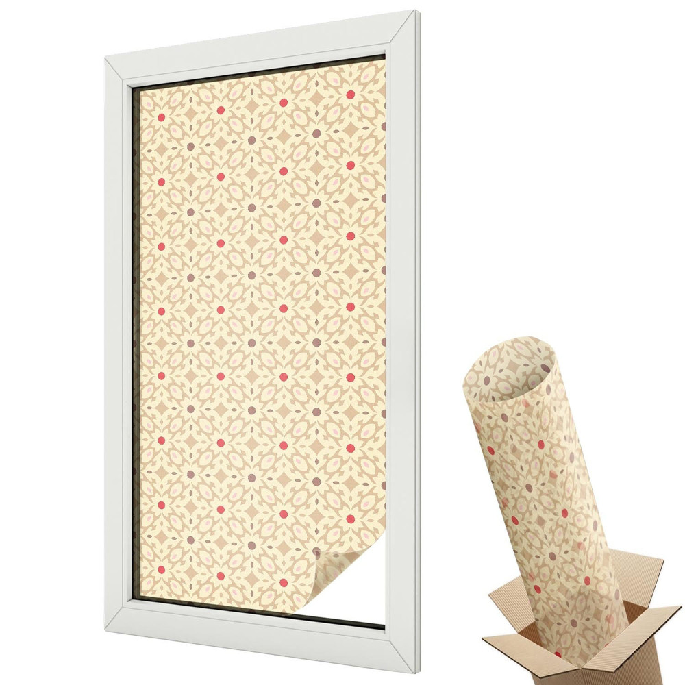 Üvegfólia ablakra Klasszikus szimmetrikus virágmotívum