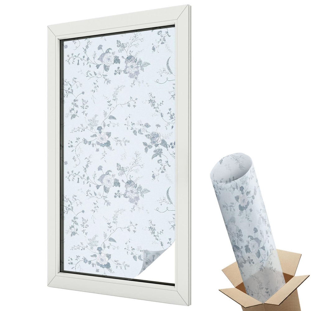 Üvegfólia ablakra Klasszikus kék virágok