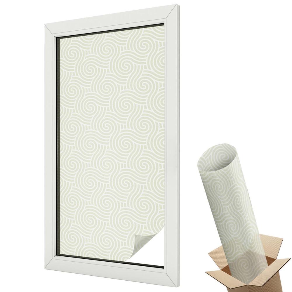 Ablakfólia tejüveg Stílusos, íves vonalakkal szimmetrikus kompozíció