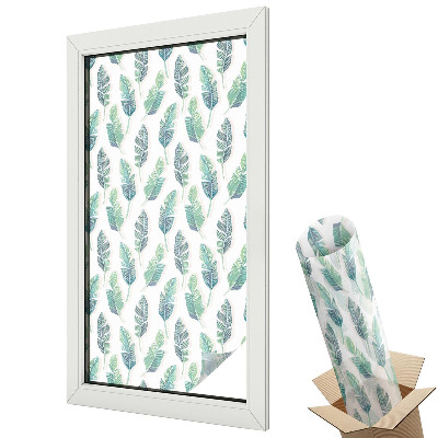 Dekoratív üvegfólia ablakra Színes levelek világos háttér előtt