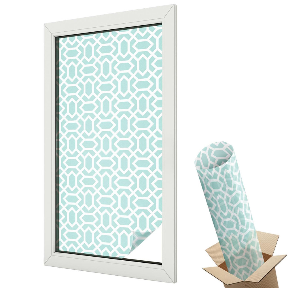 Ablakfólia tejüveg Modern hatszögek menta szimmetria