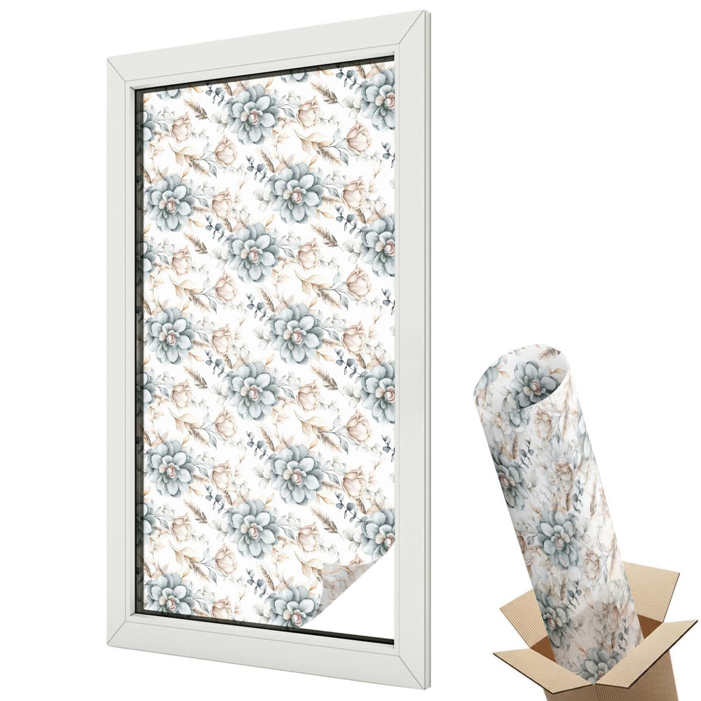 Ablakfólia tejüveg Romantikus virágmintás