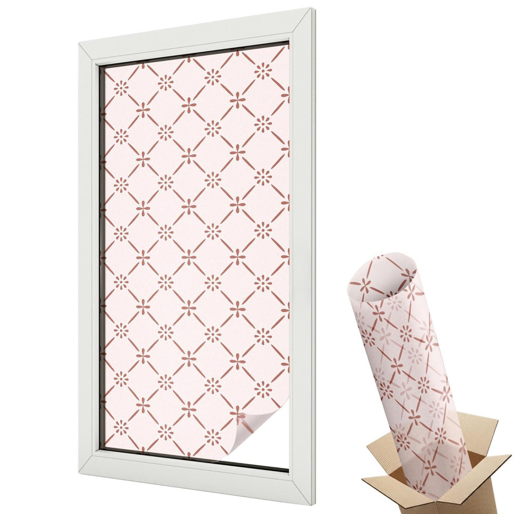 Ablakfólia ólomüveg hatással Klasszikus stílusú virágmintás háló