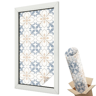 Dekoratív üvegfólia ablakra Klasszikus szimmetrikus virágmintás