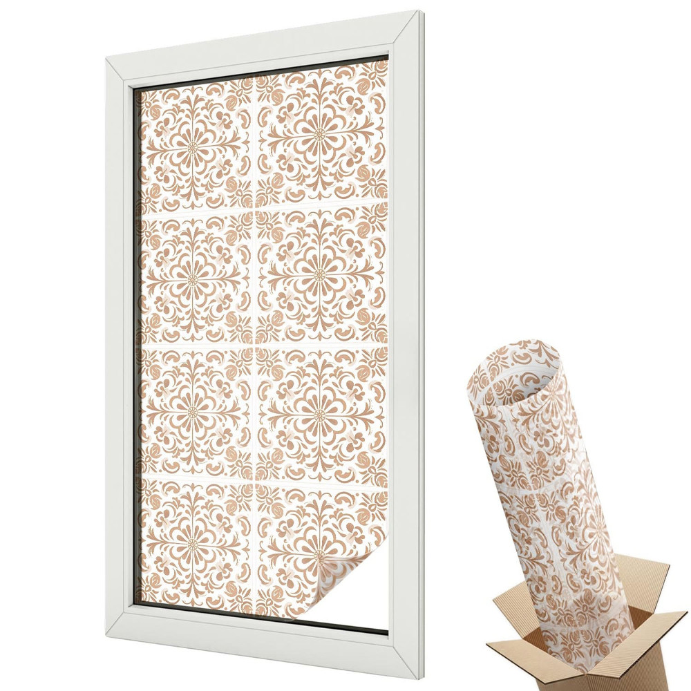 Ablakfólia ólomüveg hatással Növényi díszek klasszikus minta harmónia