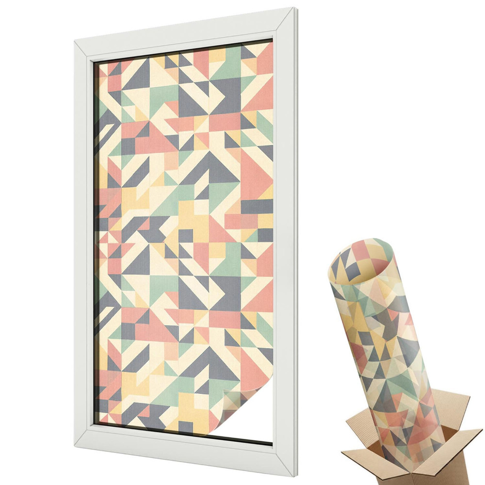 Ablakfólia tejüveg Geometriai alakzatok élénk színekben