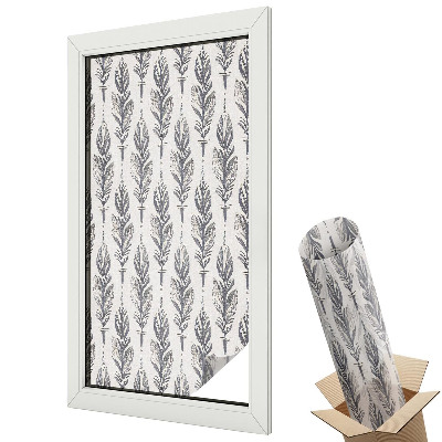 Dekoratív üvegfólia ablakra Függőleges tollak világos háttér előtt