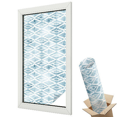 Ablakfólia ólomüveg hatással Geometrikus elegancia kék árnyalatban