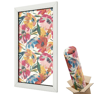 Ablakfólia tejüveg Színes virágok dinamikus mintázata