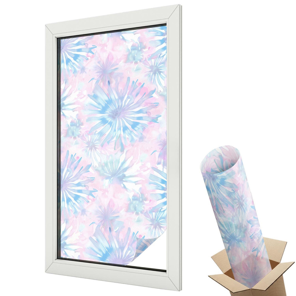 Dekoratív üvegfólia ablakra Finom absztrakt ismétlődő virágok