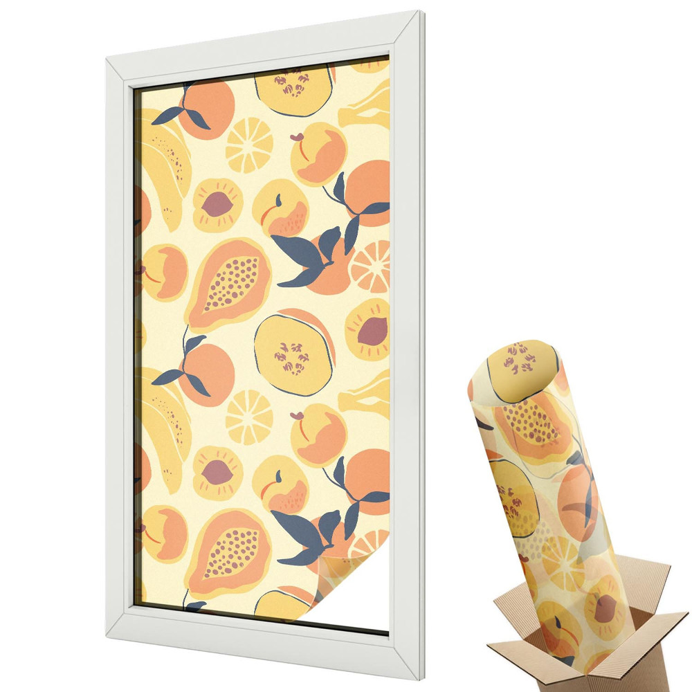 Ablakfólia tejüveg Gyümölcsmintás absztrakt energikus motívum