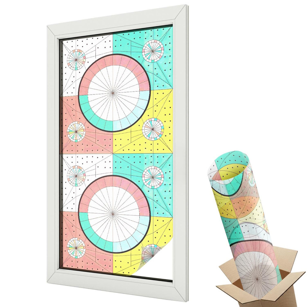 Ablakfólia tejüveg Színes geometriai körök