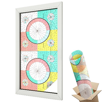 Ablakfólia tejüveg Színes geometriai körök