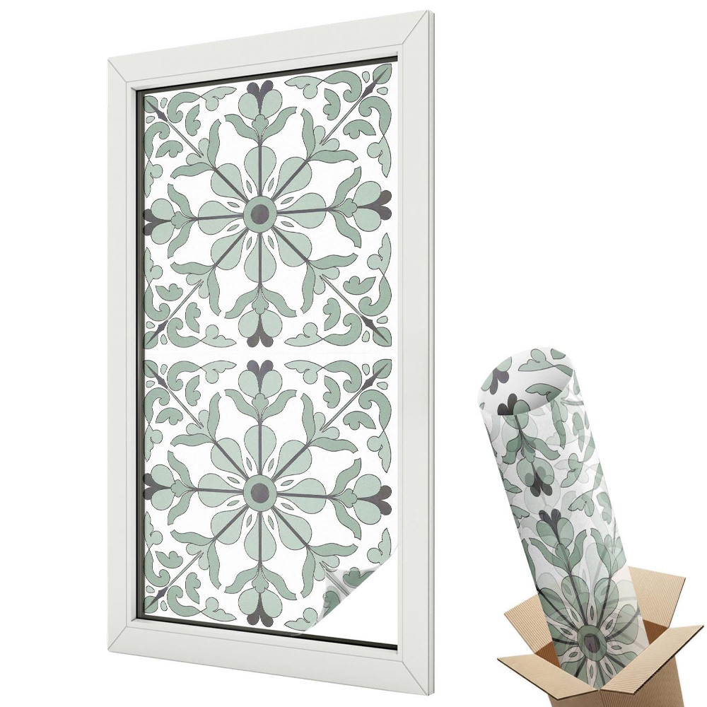 Üvegfólia ablakra Zöld növényi dísz