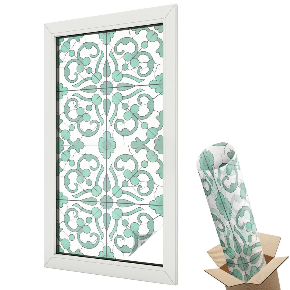 Üvegfólia ablakra Zöld színű növényi díszek