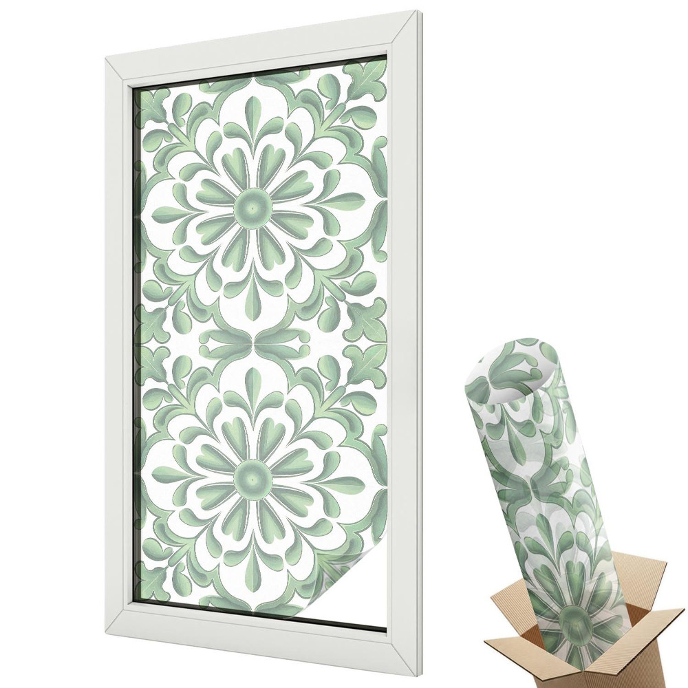 Ablakfólia ólomüveg hatással Növényi szimmetria harmóniában