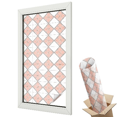 Üvegfólia ablakra Narancssárga rombuszok szürke keretben