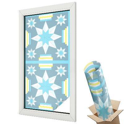 Dekoratív üvegfólia ablakra Szimmetrikus csillagok pasztell árnyalatokban