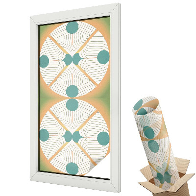 Dekoratív üvegfólia ablakra Geometriai vonalak és dinamikus körök