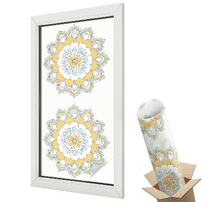 Üvegfólia ablakra Virágos mandalák modern stílusban