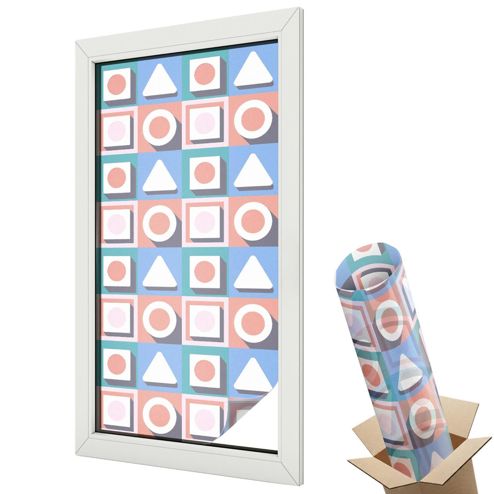 Ablakfólia tejüveg Geometriai formák pasztell harmóniája