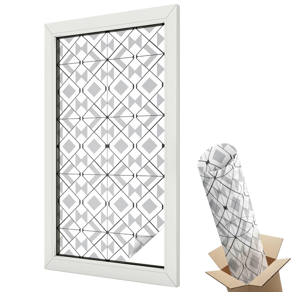 Dekoratív üvegfólia ablakra Minimalista geometrikus szimmetria minta