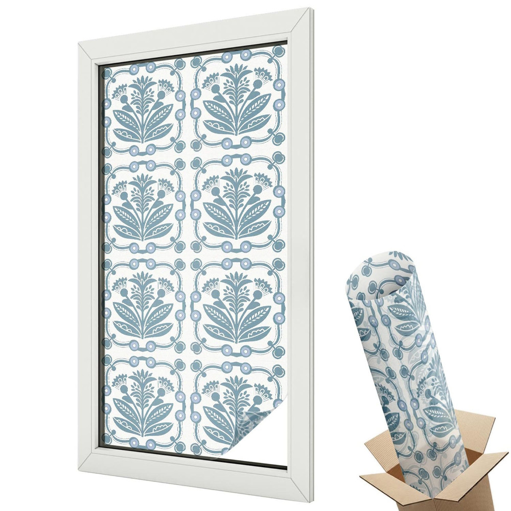 Dekoratív üvegfólia ablakra Stílusos növényi motívum klasszikus változatban