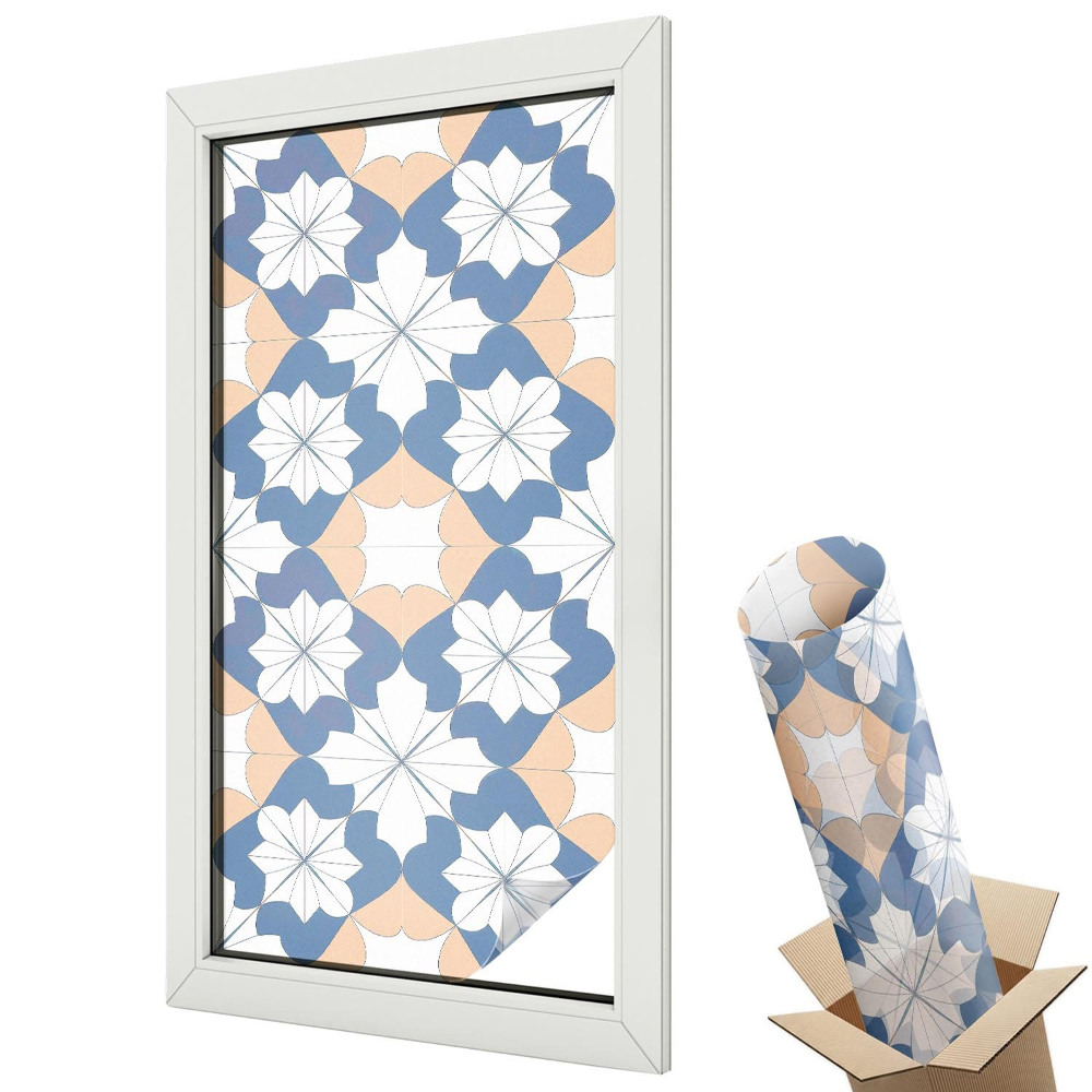 Üvegfólia ablakra Geometrikus virágok friss színekben