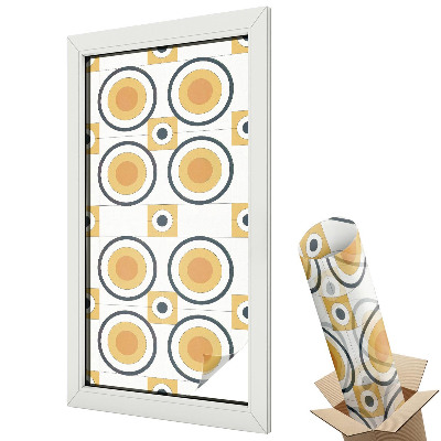 Ablakfólia tejüveg Grafikus retro minta ismétlődő körökkel