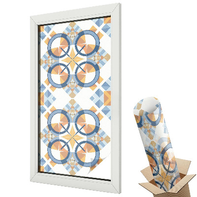 Ablakfólia ólomüveg hatással Geometrikus minták, modern kontrasztos színek