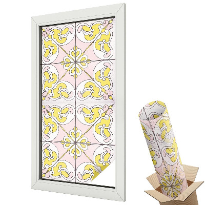 Ablakfólia tejüveg Klasszikus szimmetrikus virágmintás