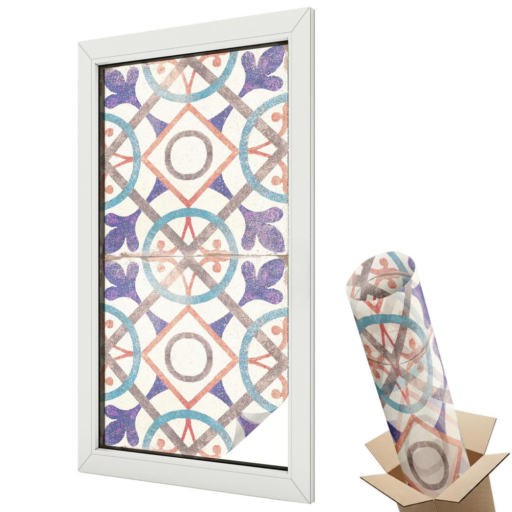 Üvegfólia ablakra Stílusos geometrikus szimmetrikus motívumok