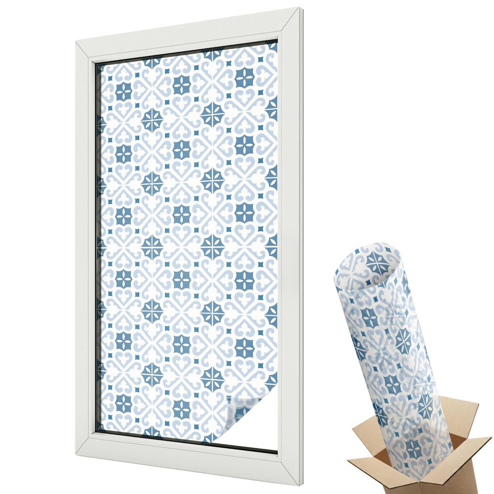 Dekoratív üvegfólia ablakra Geometrikus klasszikus csempeminta