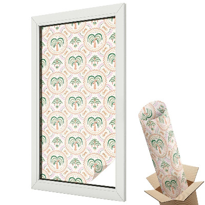 Ablakfólia ólomüveg hatással Trópusi retro minta