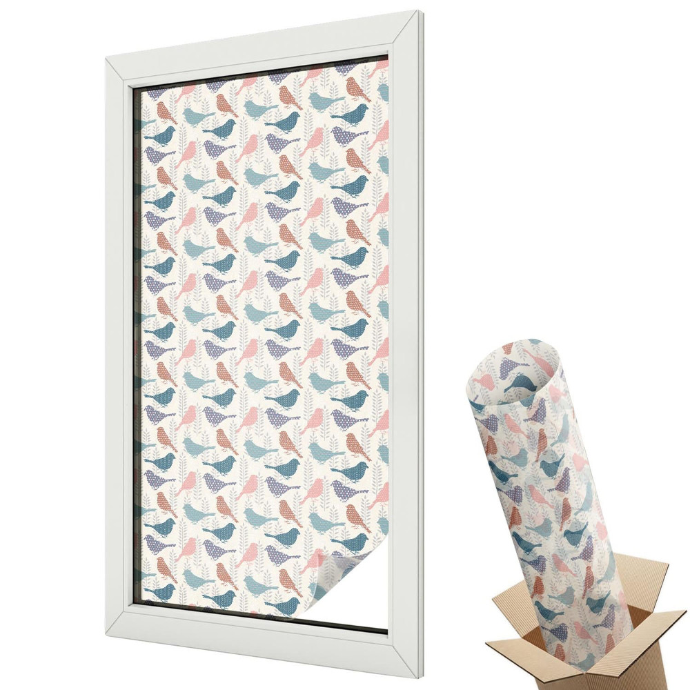 Ablakfólia tejüveg Pasztell madár sziluett minta