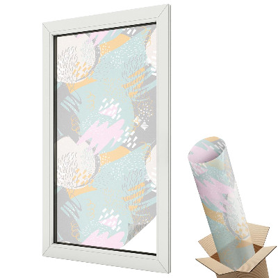 Dekoratív üvegfólia ablakra Pasztell absztrakció organikus formákkal