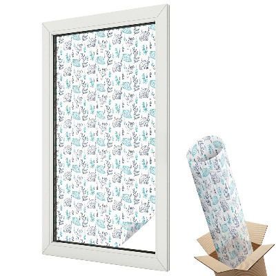 Üvegfólia ablakra Korallhéjlevelek tengeri motívumai