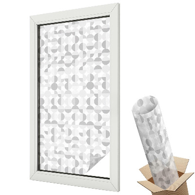 Ablakfólia ólomüveg hatással Szürke geometrikus stílusú körök