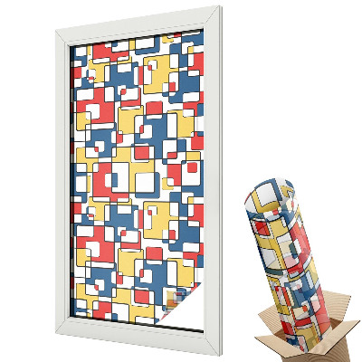 Ablakfólia tejüveg Színes geometriai alakzatok modern minta