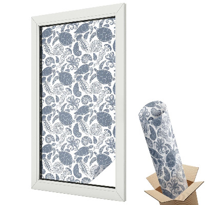 Dekoratív üvegfólia ablakra Tengeri fauna ismétlődő mintázatban