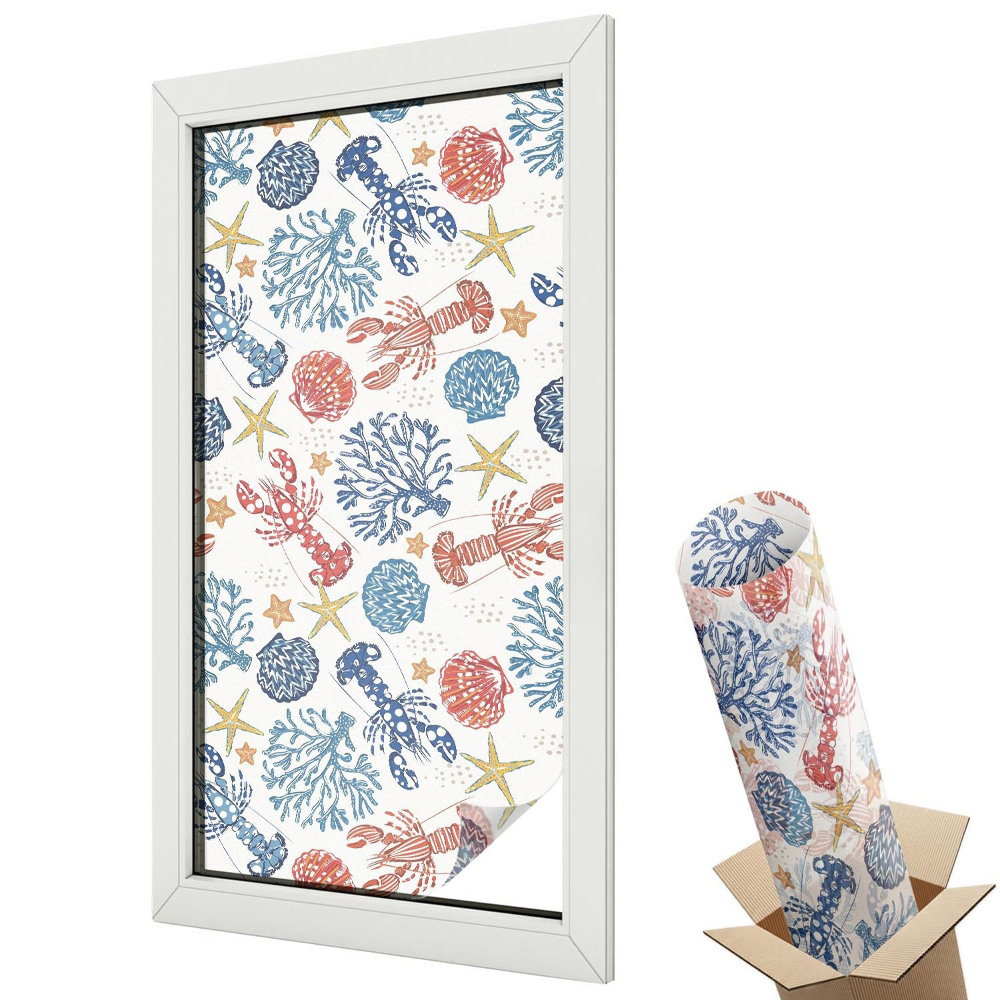 Ablakfólia ólomüveg hatással Egy energiával teli tengeri mozaik