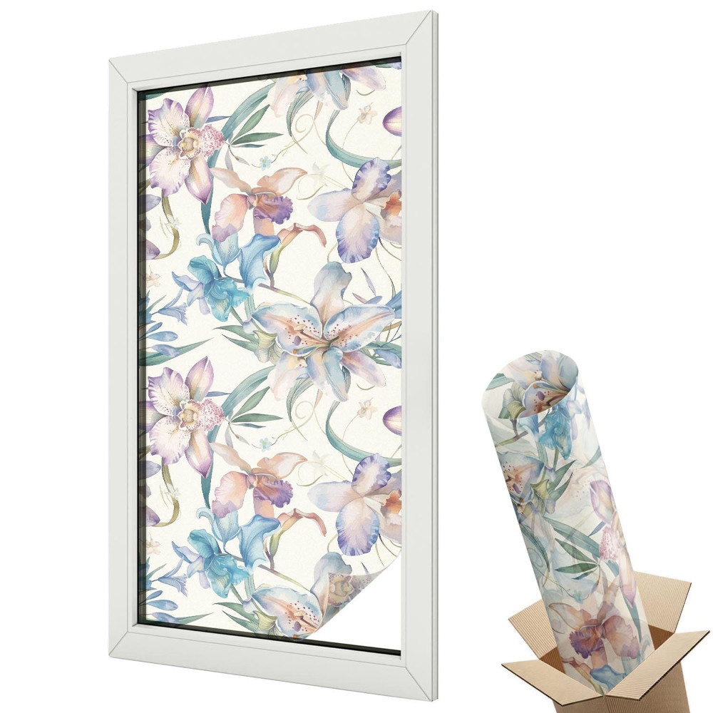 Üvegfólia ablakra Pasztell virágok klasszikus elegancia