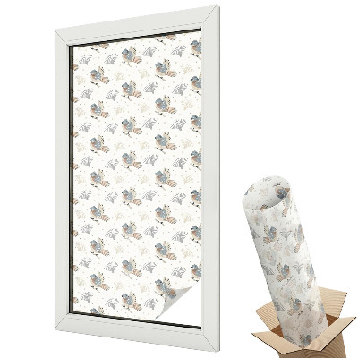 Ablakfólia tejüveg Madarak és levelek klasszikus mintája