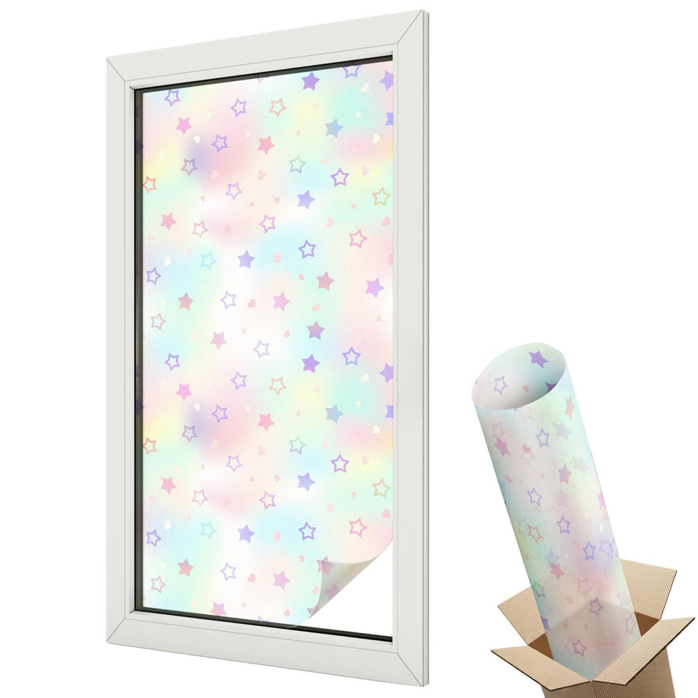 Üvegfólia ablakra Pasztell csillagok és szívek