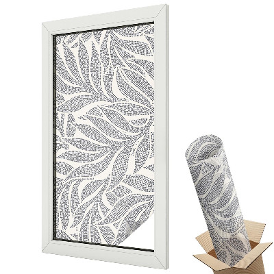 Üvegfólia ablakra Elegáns levélminta pöttyökkel