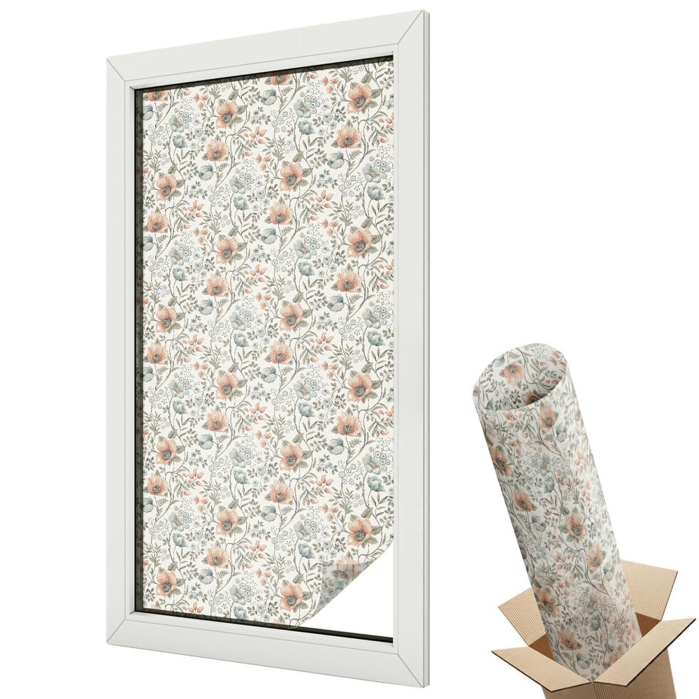 Üvegfólia ablakra Elegáns virágmintás klasszikus stílus