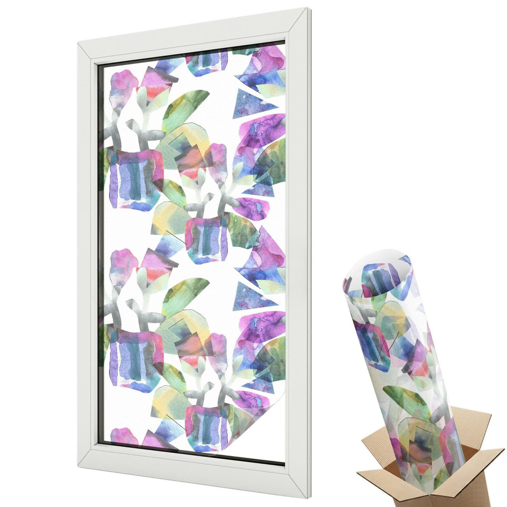 Ablakfólia tejüveg Absztrakt akvarell növények