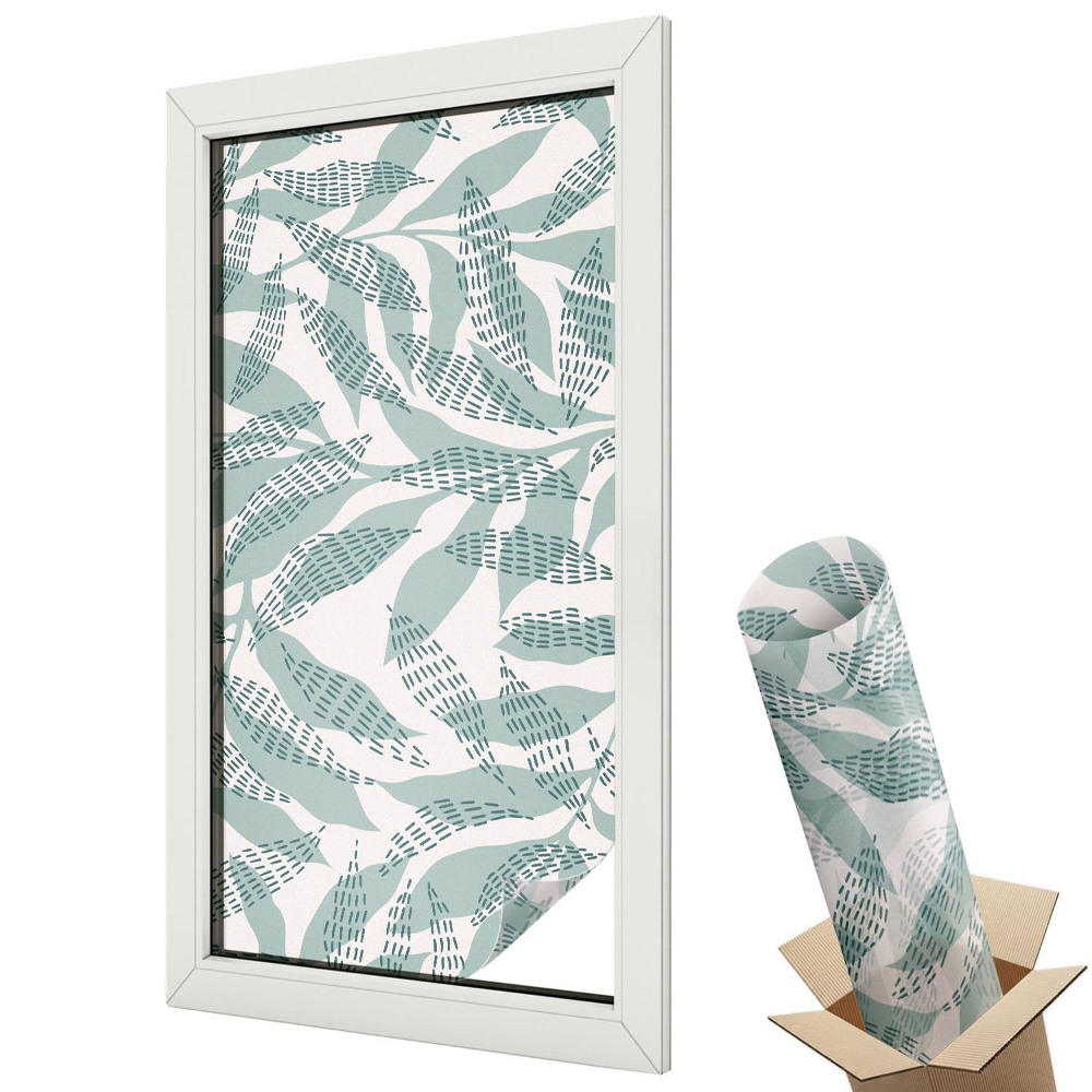 Ablakfólia tejüveg Zöld levelek modern természet minta