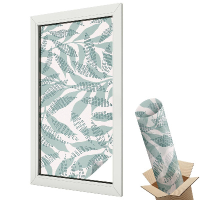 Ablakfólia tejüveg Zöld levelek modern természet minta