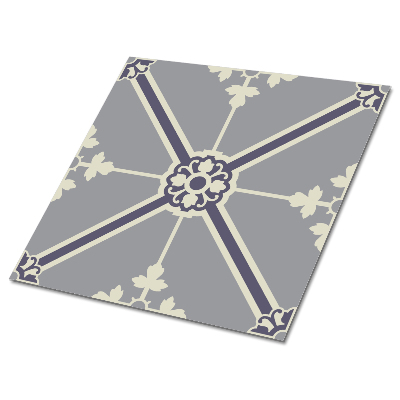 Vinilpadló Virágminta szürke háttéren